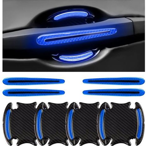 8-teiliges Set Kratzschutzfolien für Autotürgriffe, selbstklebende Folien für Autotürgriffe, 3D-Aufkleber für Türgriffe (Blau) (1/5)