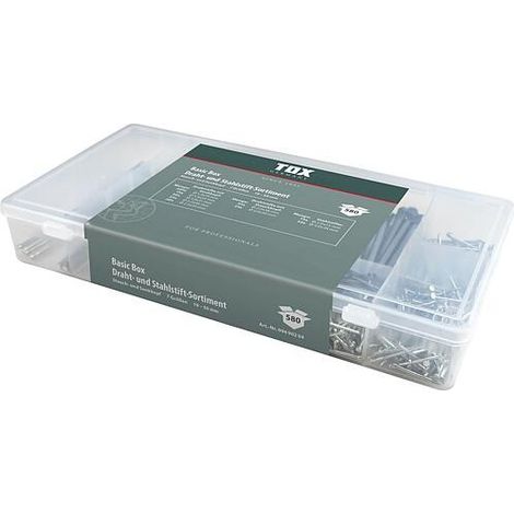 TOX Basic Box Assortiment de fils et de pointes en acier 580 pièces (1/4)