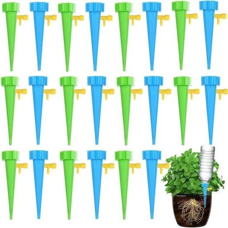 40 Stück Tropfbewässerungsflaschen, automatische Pflanzenbewässerungsflaschen mit Ventilen für Garten, Haus, Blumentöpfe im Innen- und Außenbereich (1/5)
