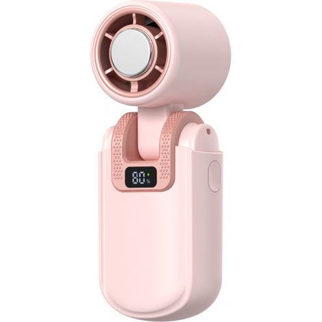 Mini ventilateur portable – 5 vitesses réglables – Écran digital (batterie + vitesse) – Batterie rechargeable USB longue durée – Design compact et léger – Pour voyage, randonnée, bureau, école (1/4)