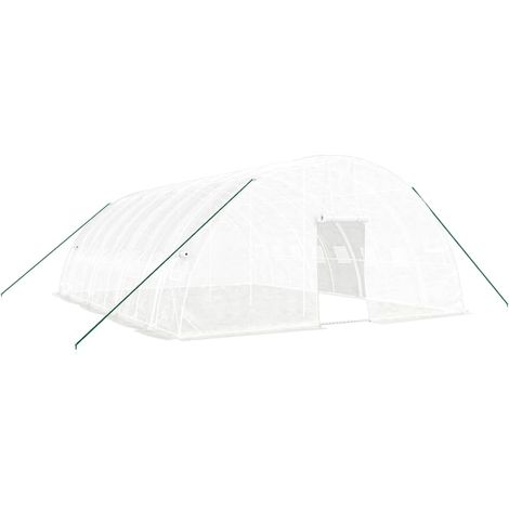 Gewächshaus mit Stahlrahmen weiß 48 m² 8x6x2,85 m