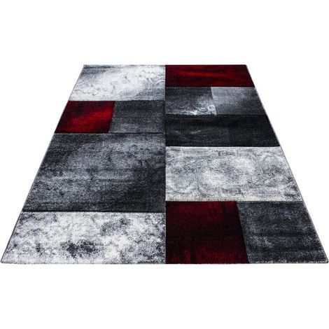 Ayyildiz Tapis Moderne - Géométrique - Abstrait Design - Tapis Flottant Salon - Rouge - 200 cm x 140 cm (1/5)