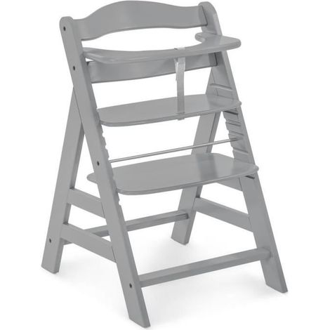 HAUCK Chaise Haute en Bois pour bébé Évolutive Alpha + / grey (1/5)