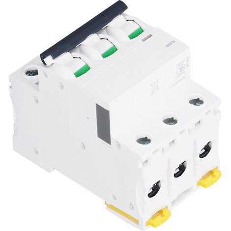 Disjoncteur miniature triphasé, montage et démontage faciles, montage sur rail DIN, protection de circuit AC400V 16A