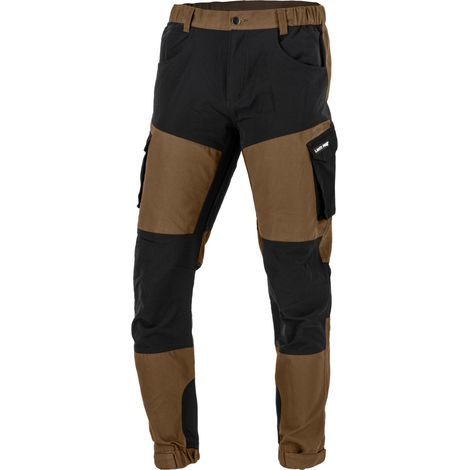 Pantaloni con elementi elasticizzati, marrone-nero, "S", CE, lahti