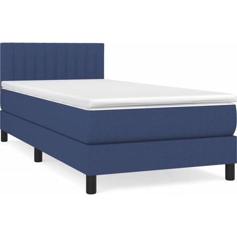 Maison Exclusive - Boxspringbett mit Matratze Blau 100x200 cm Sto (1/5)