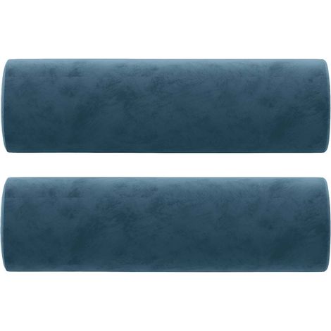 Maison Exclusive - Cojines decorativos 2 uds terciopelo azul 15x5