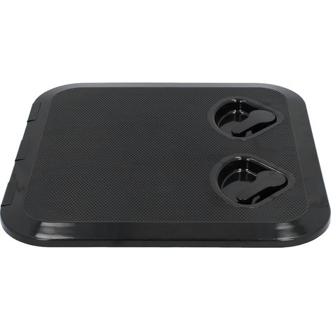 Trappe de pont avec serrure, couvercle d'inspection anti-UV noir pour bateau marin, dimensions 14.75 x 14.5 pouces, panneau d'accès étanche. (1/5)
