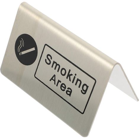 Panneau « Zone fumeurs » en acier inoxydable, indicateur de bureau intérieur pour usage public (1/5)