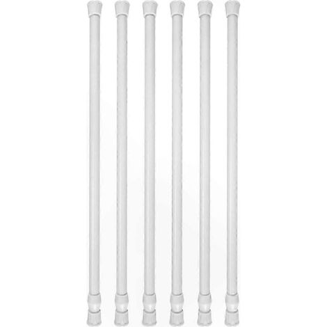 Lot de 6 barres de tension blanches, barres à ressort réglables compatibles avec les placards (1/5)