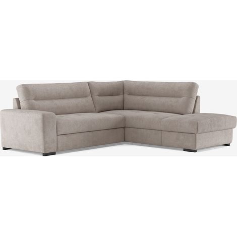 Moderner 3-Sitzer Ecksofa aus Stoff mit rechter Ottomane Rocca - Grau (1/5)