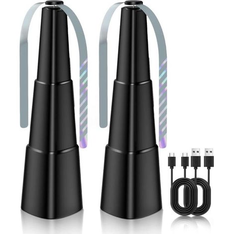 Ventilateur Anti-Mouche, 2 Pièces Chasse Mouche de Table Répulsifs Anti-Moustiques Répulsif à pales pour Intérieurs Extérieurs Jardin Camping Barbecue (1/4)