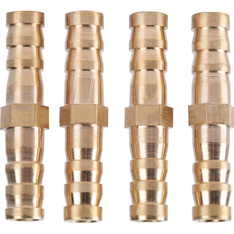 Satz mit 4 Reduzierstücken aus Messing – mit Widerhaken – 8 mm auf 8 mm – Verbinder (1/5)