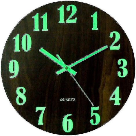 Horloge murale lumineuse 2024, horloge murale décorative moderne et silencieuse, grand cadran de 30 cm - YH