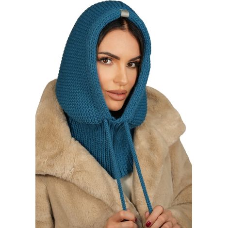 Cagoule à capuche, couleur turquoise, Kamea-Majrag (1/2)