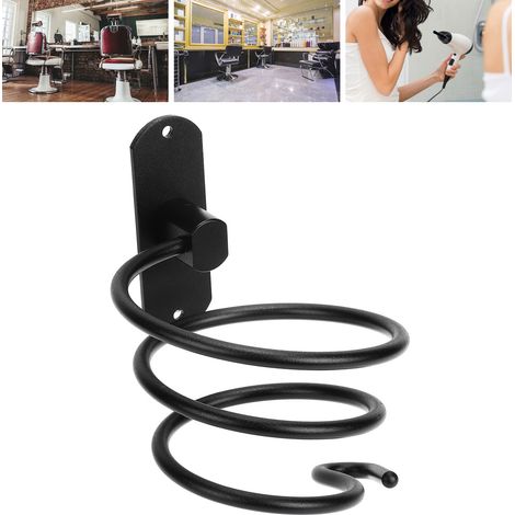 Wandmontierter Haartrocknerhalter aus hochfestem Aluminium, kein Bohren erforderlich. Badezimmerregal. Erhältlich in Schwarz. (1/5)