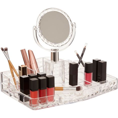 Interiors By Premier Ample Storage Cosmetics Organiser With A Mirror, Elegant Makeup Vanity Organiser, Makeup Organizer (1/5)