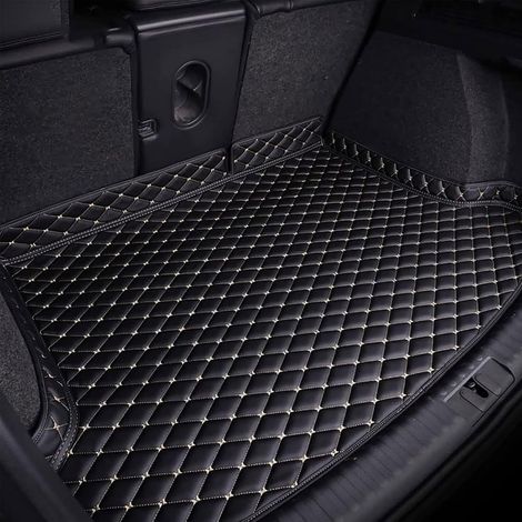 Tapis De Coffre Voiture pour BMW 5 Series Touring 2011-2016, Cuir Coffre Cargaison Plateau Liner ImerméAbles AntidéRapant Moquettes Protection Intérieur Accessoires,C/Black-Beige (1/5)