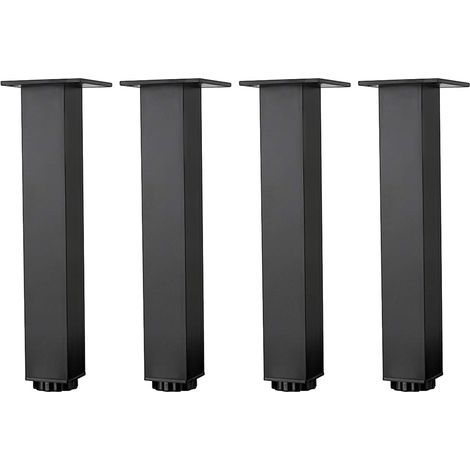 Pieds de Meubles en Alliage D'aluminium Réglables en Hauteur,Pieds de Table Basse de Canapé,Pieds D'armoire de Salle de Bain de Lavabo,5-40cm,Noir Mat,avec Vis,4 Pièces (25cm/9.8in) (1/5)