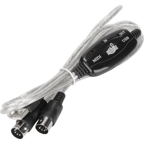 1 Câble MIDI vers USB, 2 mètres, 16 canaux, interface PC, LED indicateur, pour piano clavier guitare (1/5)