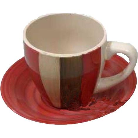 Kaffeeservice: Tasse mit Untertasse, Höhe 14 cm, Breite 8 cm