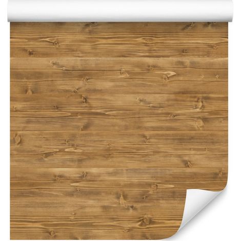 Papel pintado con elegante estampado de madera horizontal para salón y dormitorio, 50x1000 cm. (1/5)
