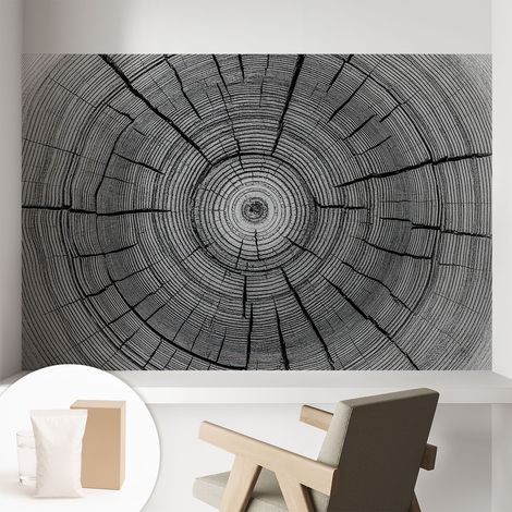 Papier peint intissé mural pour salon chambre à coucher tendance et originale - Colle incluse gratuite Harmonie forestière 104x70 cm (1/5)