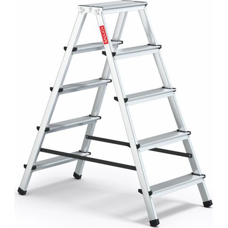 Échelle HOME 2x5 en aluminium, double face, 5 marches, capacité 120 kg (1/5)