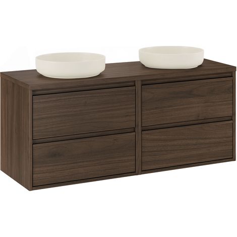 Meuble double vasque 120cm Edmé Bois foncé (1/5)
