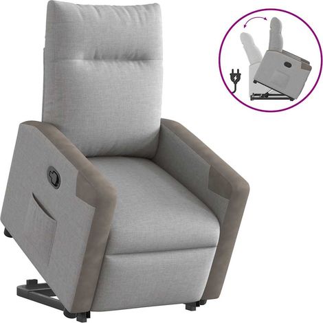 Relaxsessel mit Aufstehhilfe Wolkengrau Stoff vidaXL (1/5)