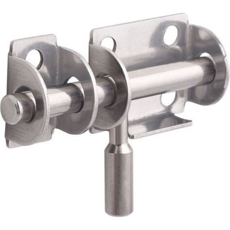 Set di 3 chiusure per porte in acciaio inossidabile - Serratura di sicurezza per porte del bagno, WC, finestre, mobili e porte in legno - Con viti autofilettanti (1/4)