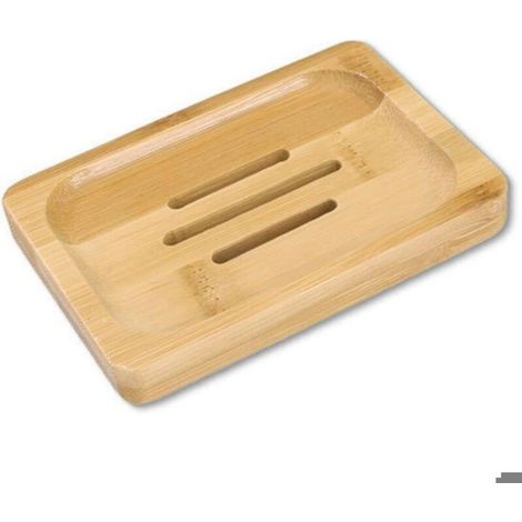 2Pcs Bambou Naturel en Bois Porte Savons Boîte à Savon pour Salle de Bains Douche Porte-savons Artisanat pour Savon, éponges et Pl (1/5)