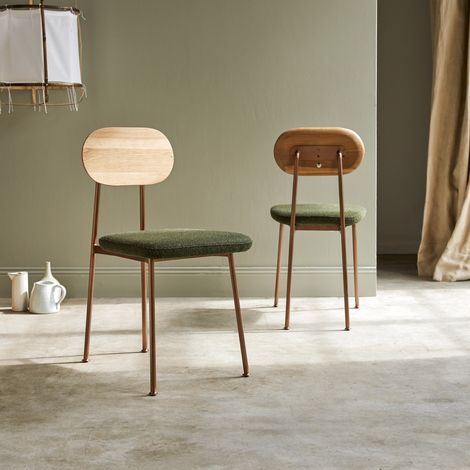 Lot de 2 Chaises Yutapi kaki en bois de chêne (1/5)