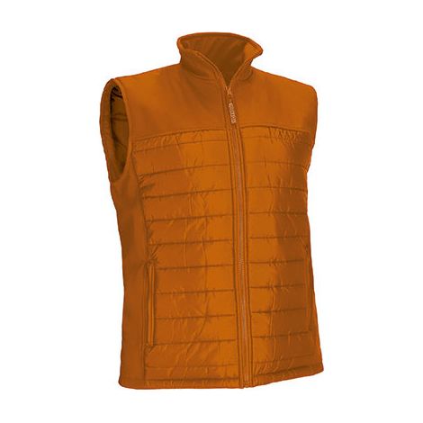 Chaleco acolchado con bolsillos, cuello alto y cintura recta, tejido acolchado y softshell en canesú VALENTO MULHOLLAND L Naranja fiesta