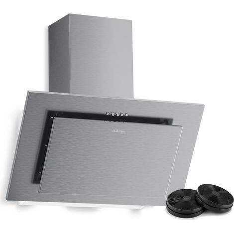 Klarstein Athena Kopffreihaube - 60 cm Abzugshaube, 404 m³/h, A+++ Energieeffizienz, LED-Beleuchtung, 3 Stufen & Boost, Umluft & Abluft, leise, modernes Design, dunstabzugshaube, Edelstahl
