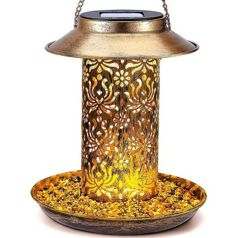 Solarlaterne für den Außenbereich, aus Metall, kompatibel mit Himmelsrichtungen, inklusive S-Haken als Geschenk (1/5)