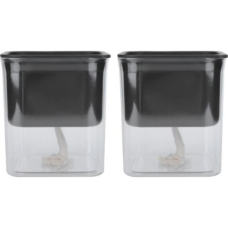 Lot de 2 pots de fleurs transparents à arrosage automatique et absorption d'eau (1/5)