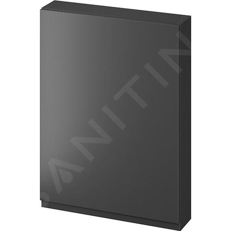 Cersanit Moduo - Armoire 80x59x14 cm, 1 porte, charnières G/D, anthracite S590-083 (1/3)
