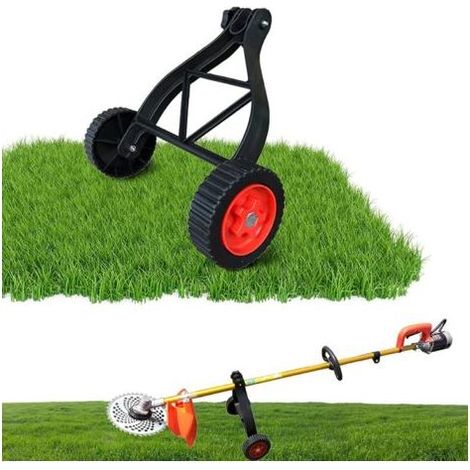 Stützräder für Rasentrimmer, Freischneider, verstellbare Stützräder Zubehör für Rasentrimmer, Rasenmäher und Fadentrimmer (Farbe: SCHWARZ) (1/5)
