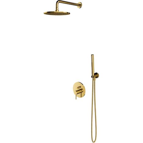 OMNIRES Y - Set doccia con miscelatore ad incasso, con corpo incasso, diametro 25 cm, oro SYSY19GL