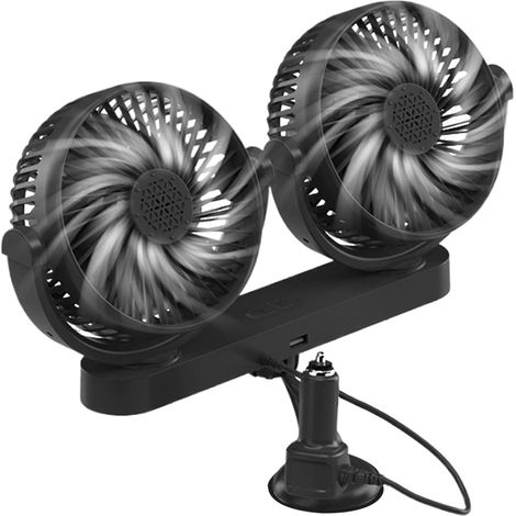 Ventilateur USB pour Voiture Double Électrique 12V/24V (1/5)