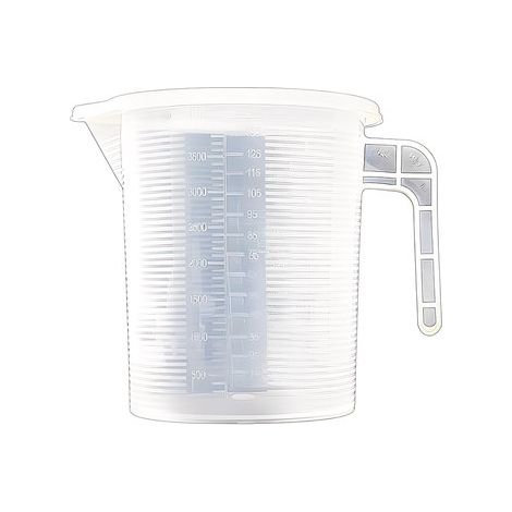 Verser de l'eau d'une bouteille - Verre doseur - Carafe à jus - Bouilloire - Bouilloire de 4 litres - Verre doseur avec couvercle - Verre doseur de 4 litres Blanc (1/5)