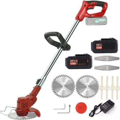 Débroussailleuse électrique sans Fil avec 3 Types de Lames désherbant sans Fil Coupe-Herbe électrique pelouse Jardin élagage/Coupe (Color : 2 Battery, Size : A) (1/5)