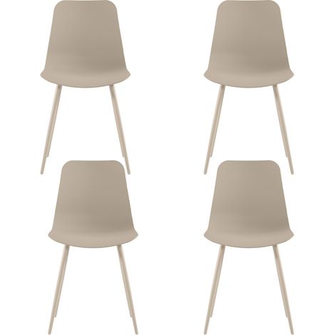 Set 4 Sedie Cover 50x58x85 cm in Polipropilene Beige (1/5)