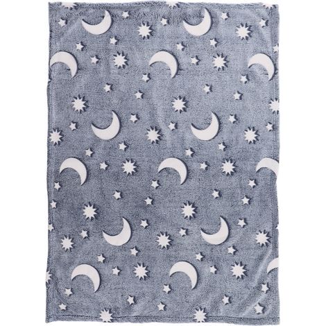 Couverture lumineuse Double face en Polyester, 1.52x1M, pour chambre à coucher, climatisation pour enfants, bleu poussiéreux. (1/5)