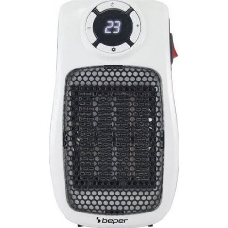 Mini calefactor cerámico BEPER P203TER350, mini calefactor eléctrico compacto de 500 W/1000 W, pantalla LED, temporizador de 24 (1/5)