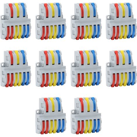 10pcs Connecteur Rapide SPL-63, Bornier Universel pour Fils Souples et Rigides, 250V (1/5)