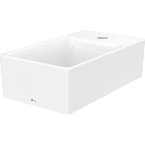 Lave-mains à poser CS carré, avec trou pour robinet, sans trop-plein blanc 400 mm TOTO