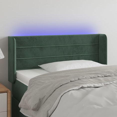 Cabecero con LED de terciopelo verde oscuro 83x16x78/88 cm vidaXL (1/5)