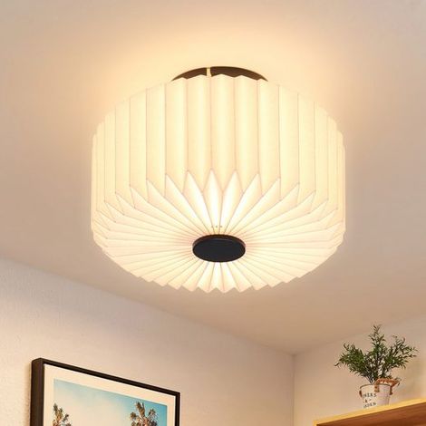 GBLY Deckenlampe Wohnzimmer Deckenleuchte Vintage - Weiß Küchelampe Papier Lampenschirm Industrial Design G9 Fassung Metall Flurlampe für Flur Küche Schlafzimmer Esszimmer (Ohne Leuchtmittel) (1/5)